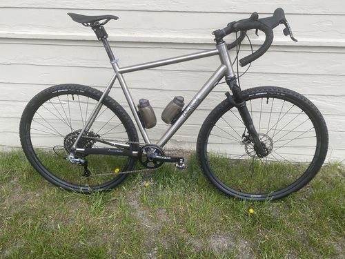 Customer photo review of Basswood Titanium Gravel Bike w/ Carbon Wheels