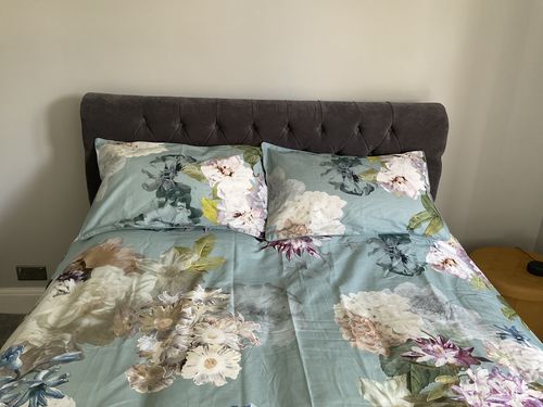 Customer photo review of Colorado Soft Cream Naple Chesterfield Sleigh Scroll Bed Frame