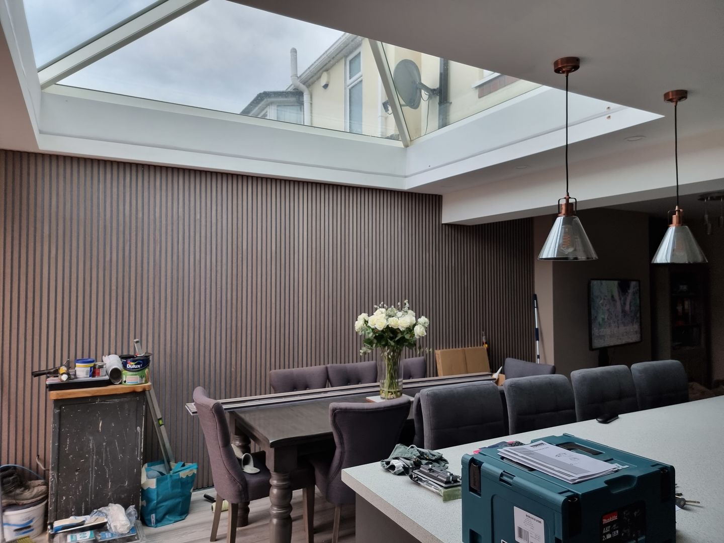 Customer photo review of SlatWall Acoustic Grey Oak