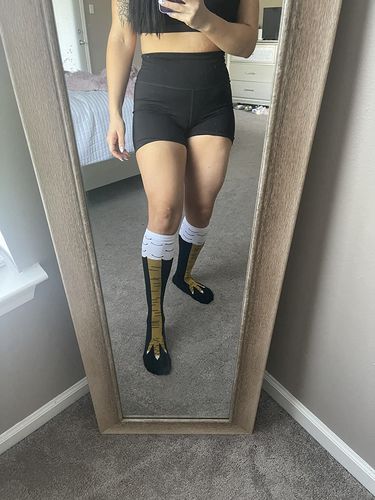 Customer photo review of Funny 3D Chicken Leg Socks