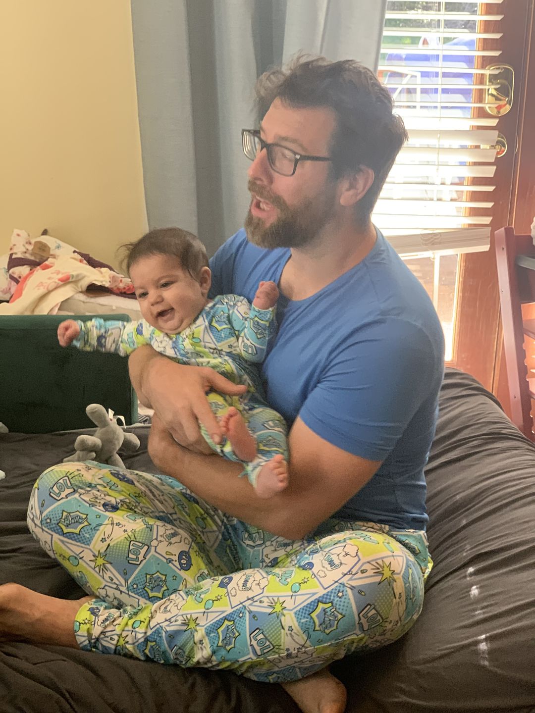 Customer photo review of Comic Blue Men's Pajama Set