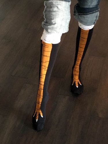 Customer photo review of Funny 3D Chicken Leg Socks