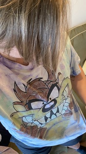 Customer photo review of Vintage Looney Tunes Taz Tie Dye T Shirt Size XL