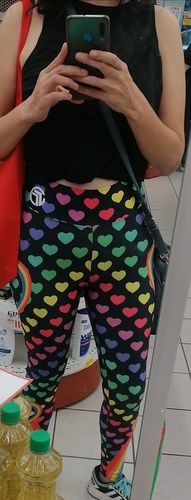 Customer photo review of Leggings Deportivos Mujer Estampado Corazones Multicolor - TFIT PRO 817
