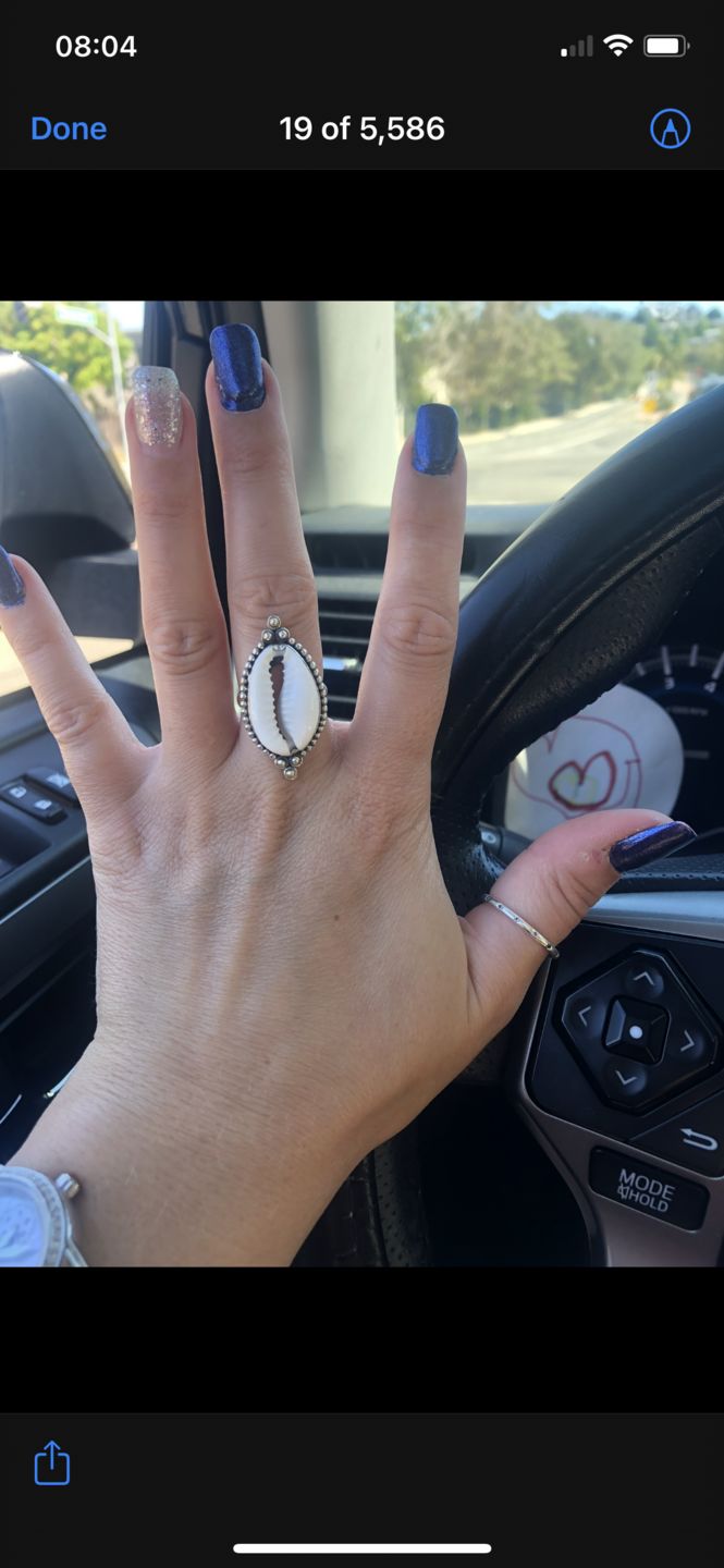 Customer photo review of Cowrie Shell Boho Ring Sterling Silver
