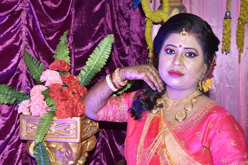 Customer photo review of ORANGE PEAL BANARASI SOFT WOVEN SILK SAREE