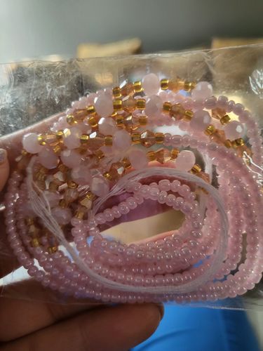 Customer photo review of Radiant Blush Tie On Waist Beads