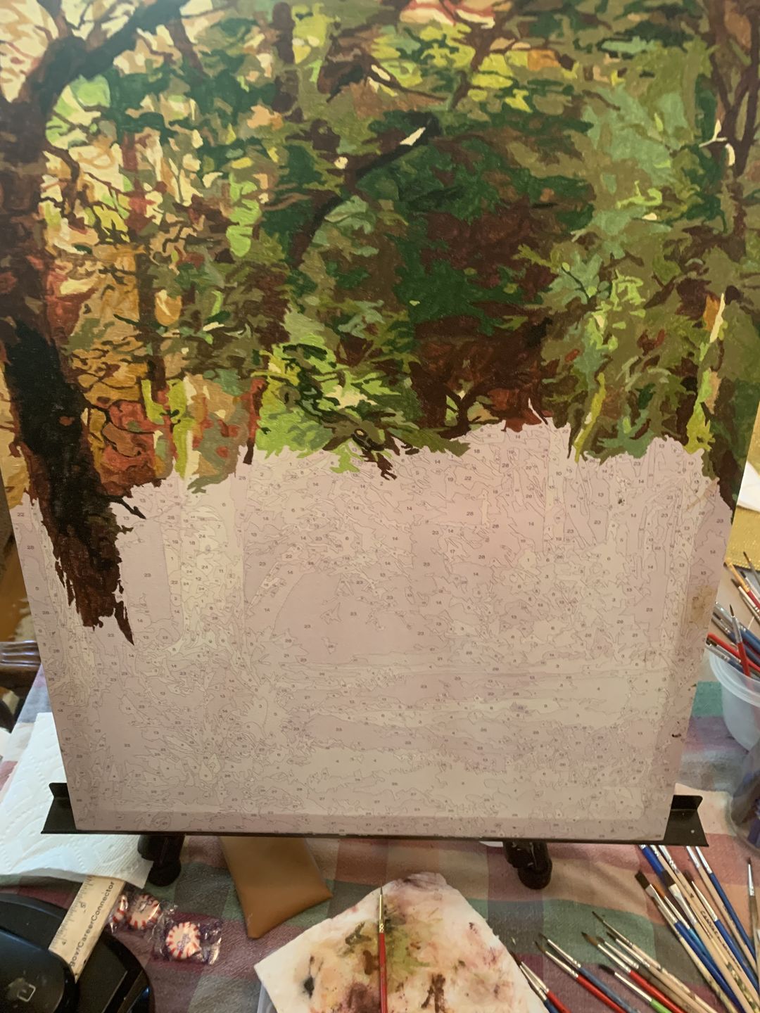 Customer photo review of Forest Scene - Paint by Numbers