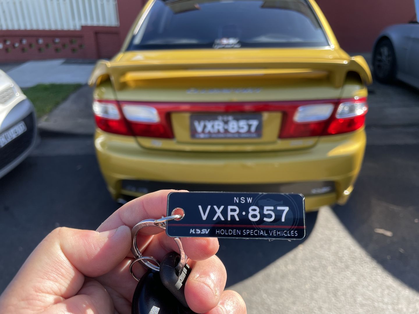 Customer photo review of NSW HSV Licence Plate Custom Keychain