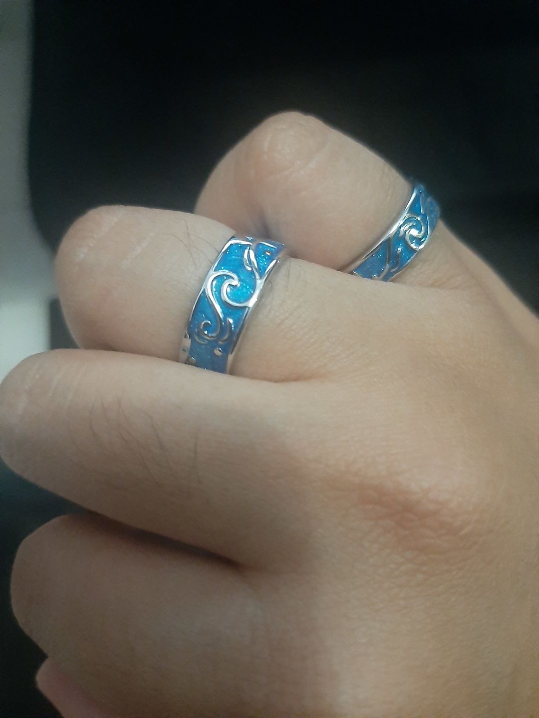 Customer photo review of Van Gogh The Starry Night Couple Rings