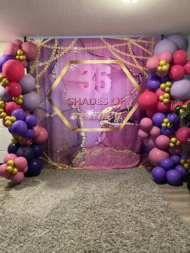 Customer photo review of Happy 30th Birthday Backdrop Pink Shades