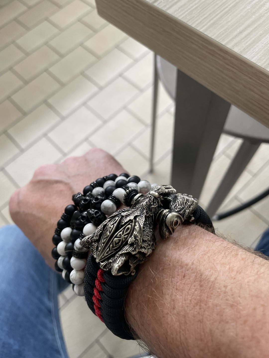 Customer photo review of Warrior Wolf Paracord Bracelet