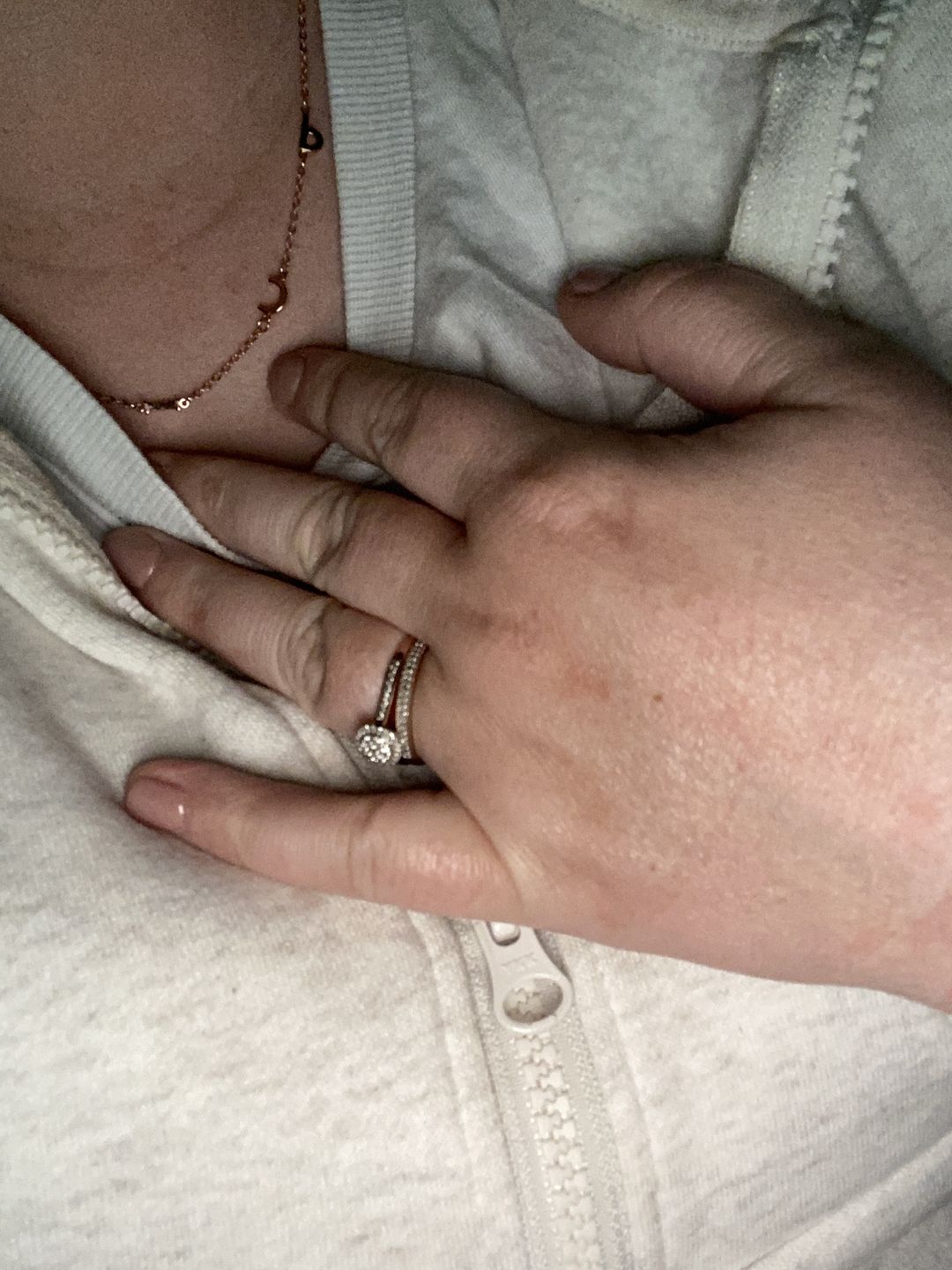Customer photo review of Sideways Initial Letter Necklace