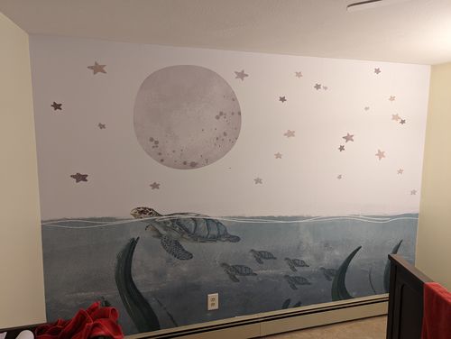 Customer photo review of Sea Turtles In The Moonlight Wallpaper Mural