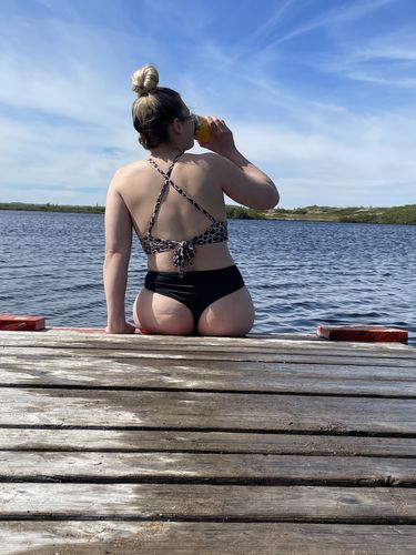 Customer photo review of 'Empower' Mid Rise Cheeky Bikini Bottom