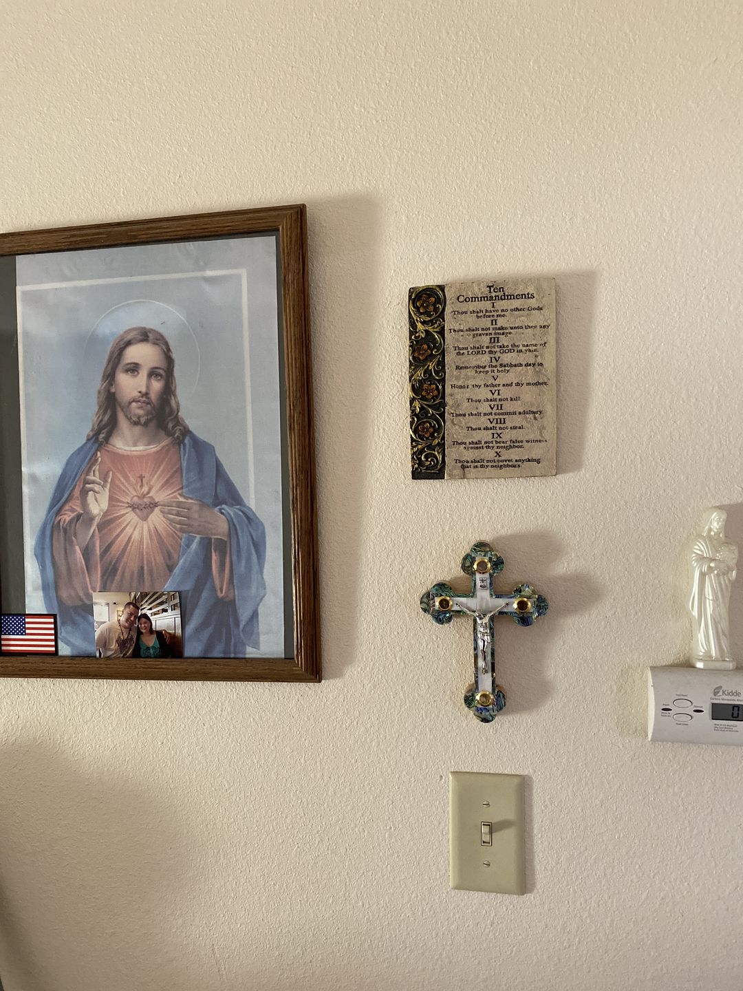 Customer photo review of Olive Wood Crucifix (Fully covered with Mother of Pearl) - Holy Land Crucifixes