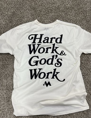 Customer photo review of Hard Work & God's Work -  OFFWHITE TEE