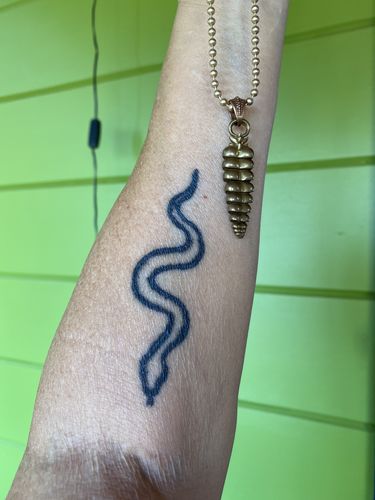 Customer photo review of Brass Rattlesnake Tail Pendant