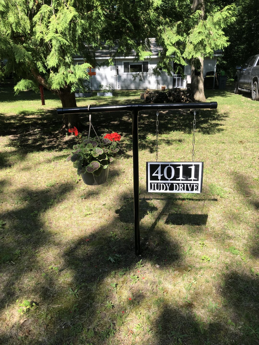 Customer photo review of Home Address Plaque - 3 Sizes - Personalized Metal Street Name and House Numbers Sign