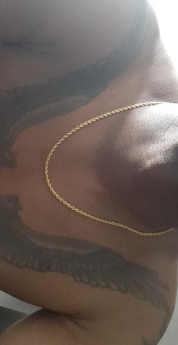 Customer photo review of CLEAN ROPE. - 3MM 18K GOLD