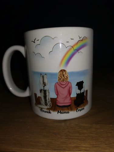 Customer photo review of Girl & Dogs - Life is better with a dog Personalised Mug