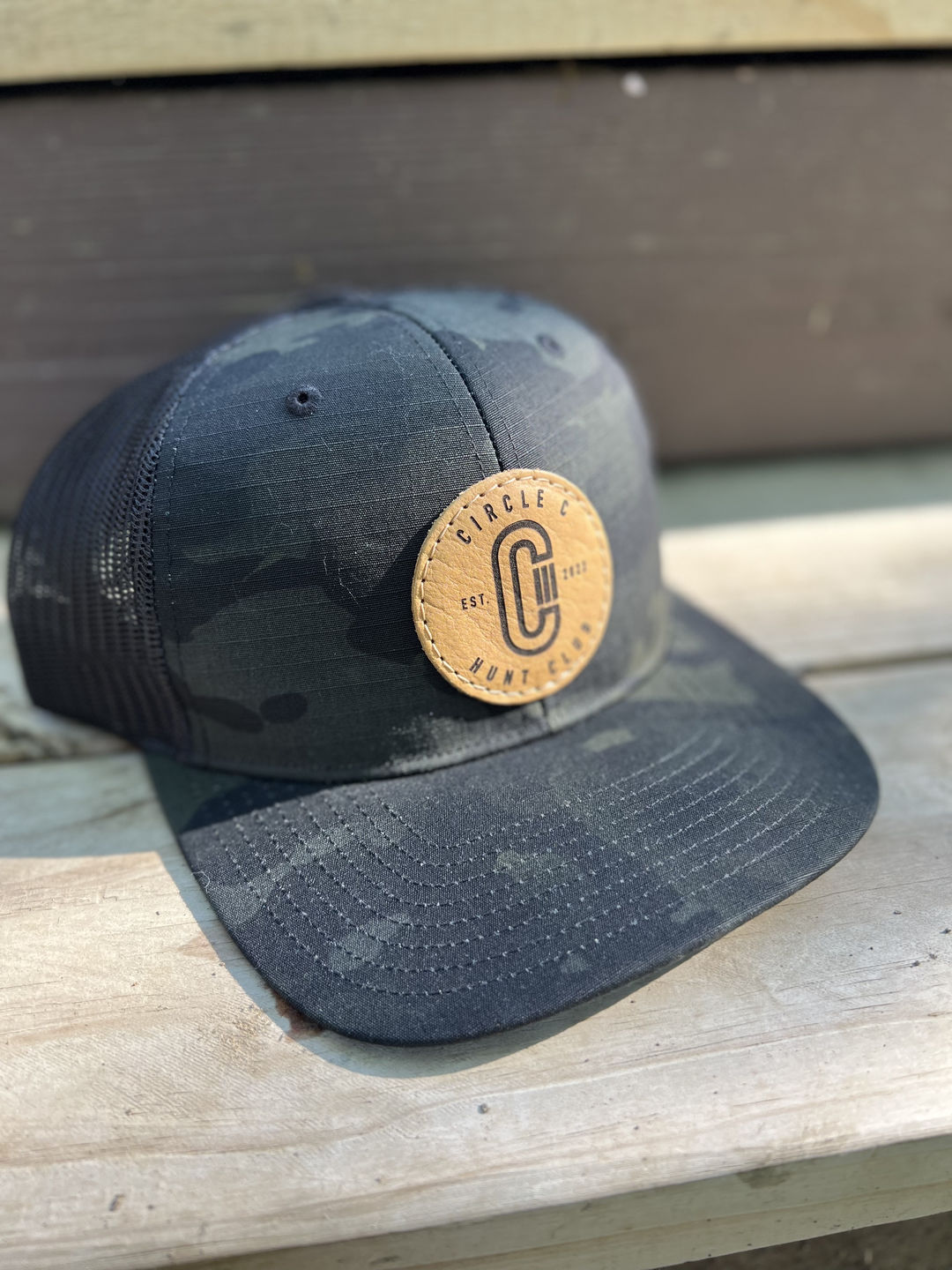 Customer photo review of Richardson 862 Camo Custom Leather Patch Hat
