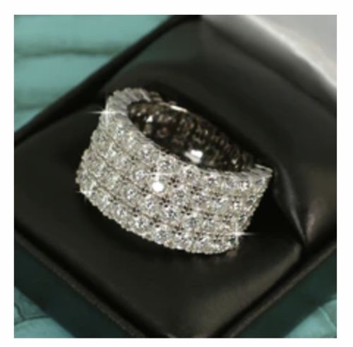 Customer photo review of VVS Certified Moissanite 4 Row Eternity Ring