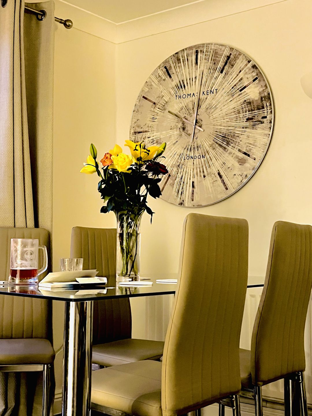 Customer photo review of Thomas Kent London. Starburst Wall Clock 36" (92cm) Silver
