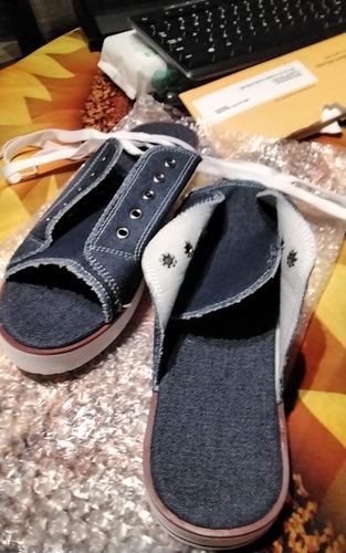 Customer photo review of Fashion Womens Canvas Summer Slippers
