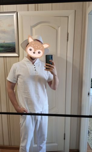 Customer photo review of Summer Cotton Linen Casual Sets