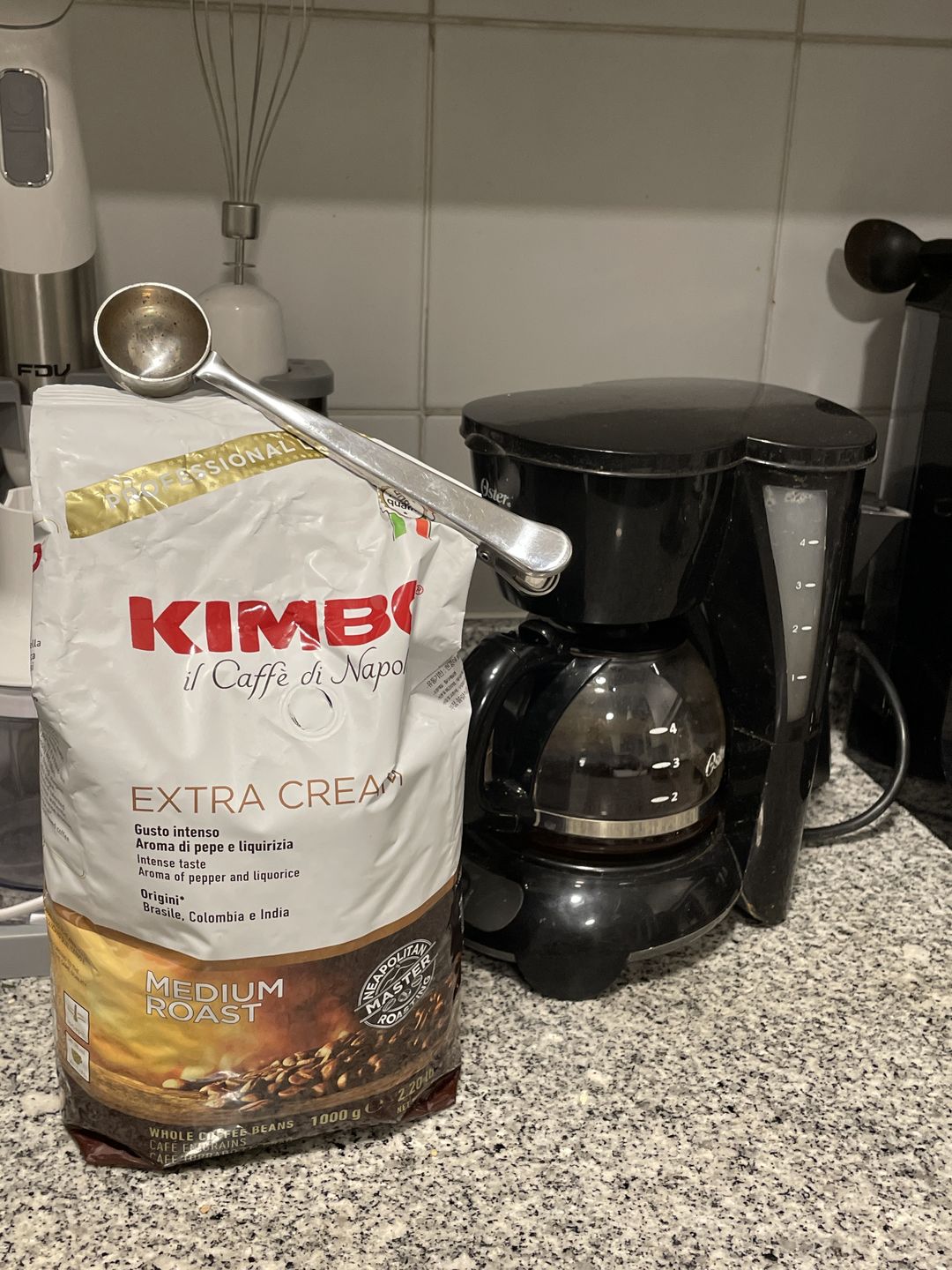 Customer photo review of Kimbo Espresso Extra Cream 1kg Grano Entero