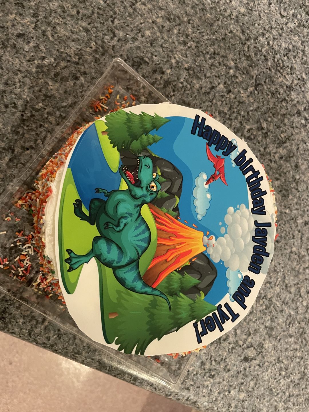 Customer photo review of Dinosaur - Custom Edible Image toppers