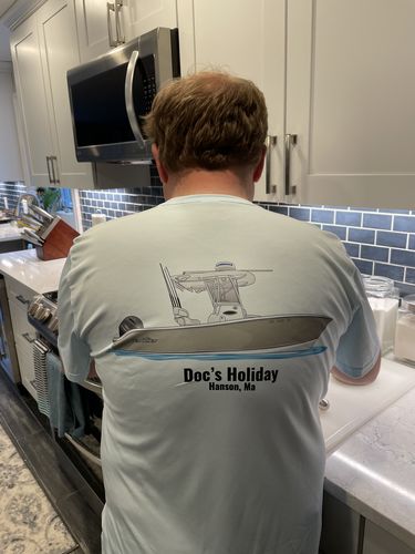Customer photo review of Dri-Fit Custom Boat Shirts (Front & Back)