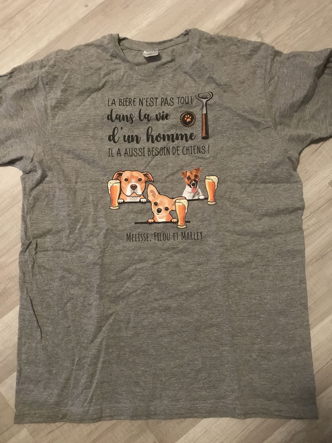 Customer photo review of Bière et Wouaf - T-Shirt personnalisé
