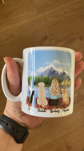 Customer photo review of Girl & Dogs - Life is better with a dog Personalised Mug
