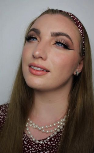Customer photo review of Gem Blue-l Colored Contact Lenses