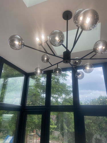 Customer photo review of 15-Light Bubble Modern Linear Chandelier