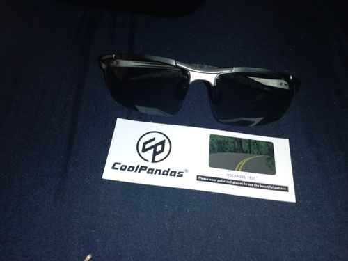Customer photo review of Aluminum Rimless Photochromic Sunglasses