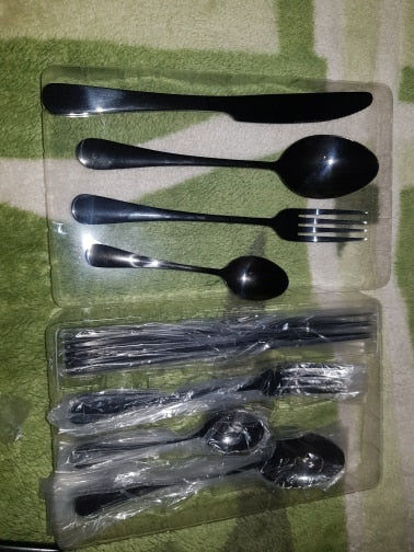 Customer photo review of Merida Black Cutlery Set