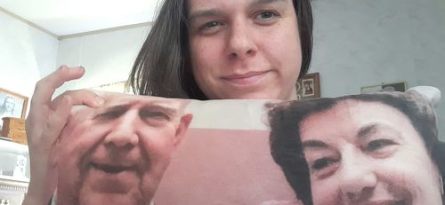 Customer photo review of Create A Custom Anything Pillow