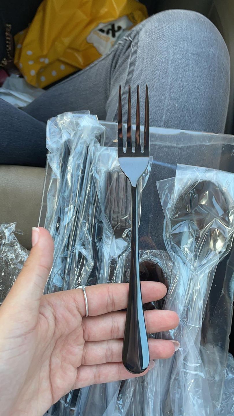 Customer photo review of Merida Black Cutlery Set