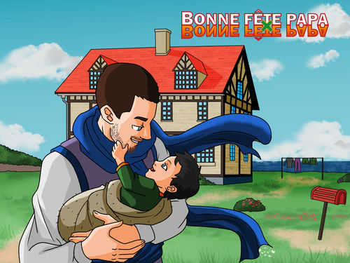 Customer photo review of Caricature manga dessinée à la main: Portrait personnalisé