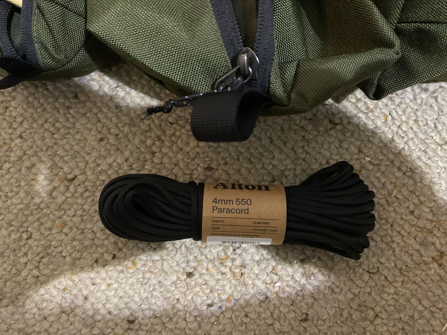 Customer photo review of 4mm 550 Paracord  (7 Strand Core)
