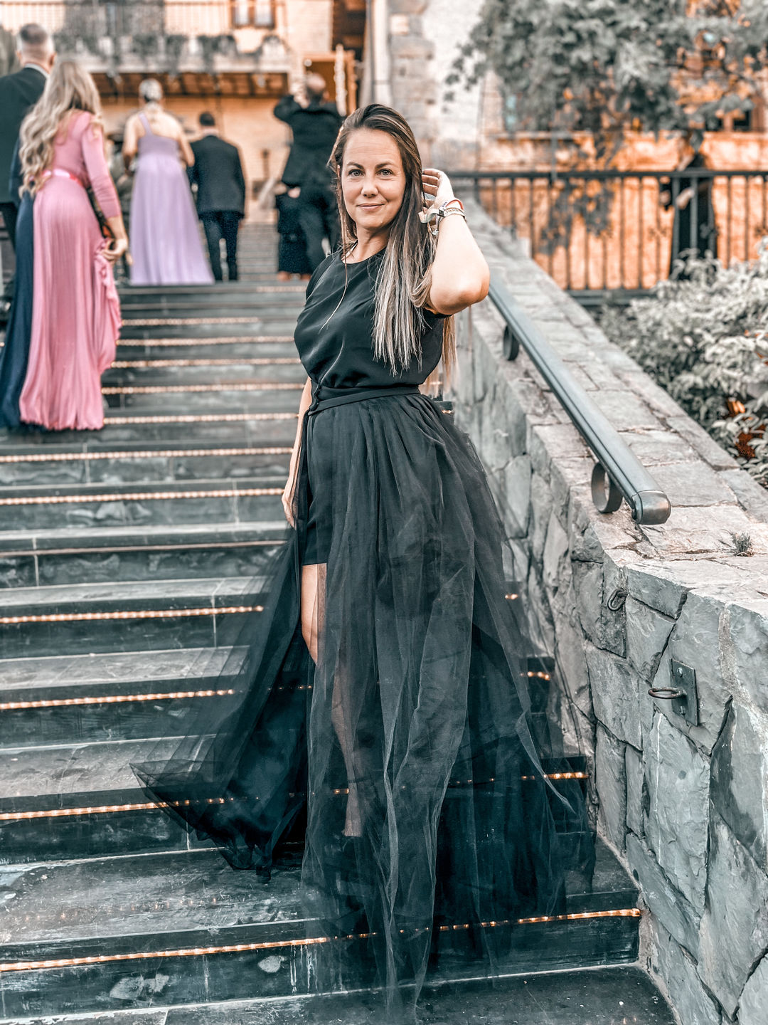 Customer photo review of Woman Black Set Of 3 parts - Top, Short Pants and Tulle Skirt