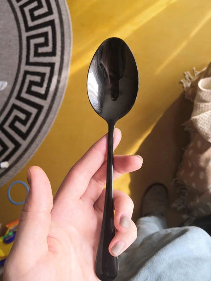 Customer photo review of Merida Black Cutlery Set
