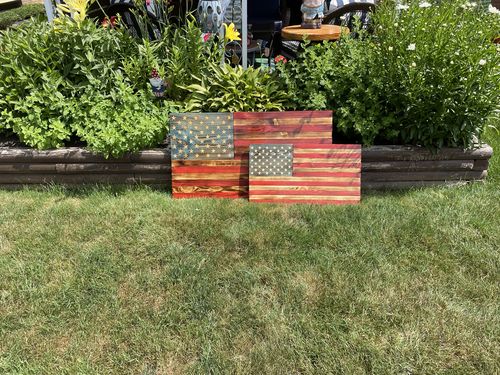 Customer photo review of 50 Star American Flag Metal Stencil (14 gauge steel)