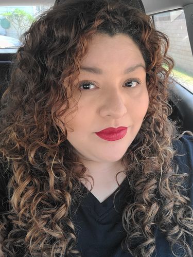 Customer photo review of Curly Ash Blonde