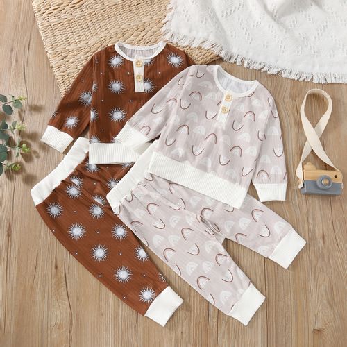 Customer photo review of Baby Toddler Unisex Autumn Sun Rainbow Top and Pants Set  Baby Clothing In Bulk