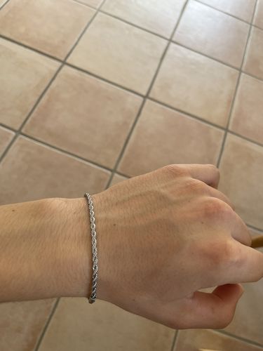 Customer photo review of CLEAN ROPE BRACELET. - 3MM WHITE GOLD