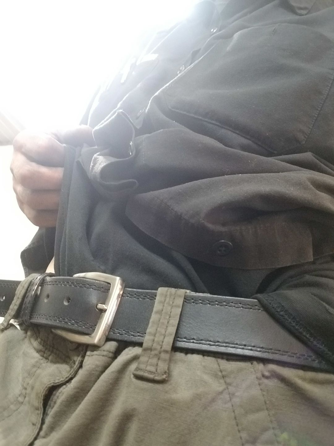 Customer photo review of The Milestone Belt - Brown Formal 100% Real Leather Belt Made in Canada